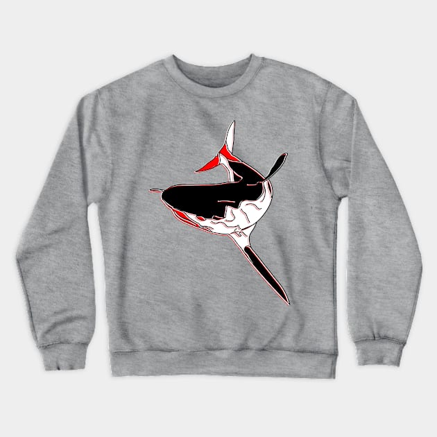 Shark Swimming Predator Ocean Underwater Wildlife Danger Teeth Crewneck Sweatshirt by 4rpixs